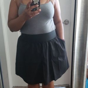 Black elastic waist skirt